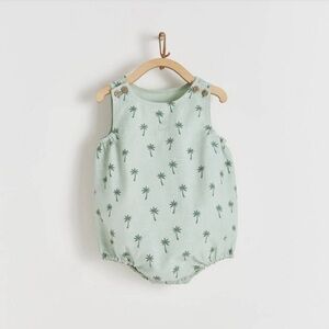 Babycottons Light Green Baby Romper